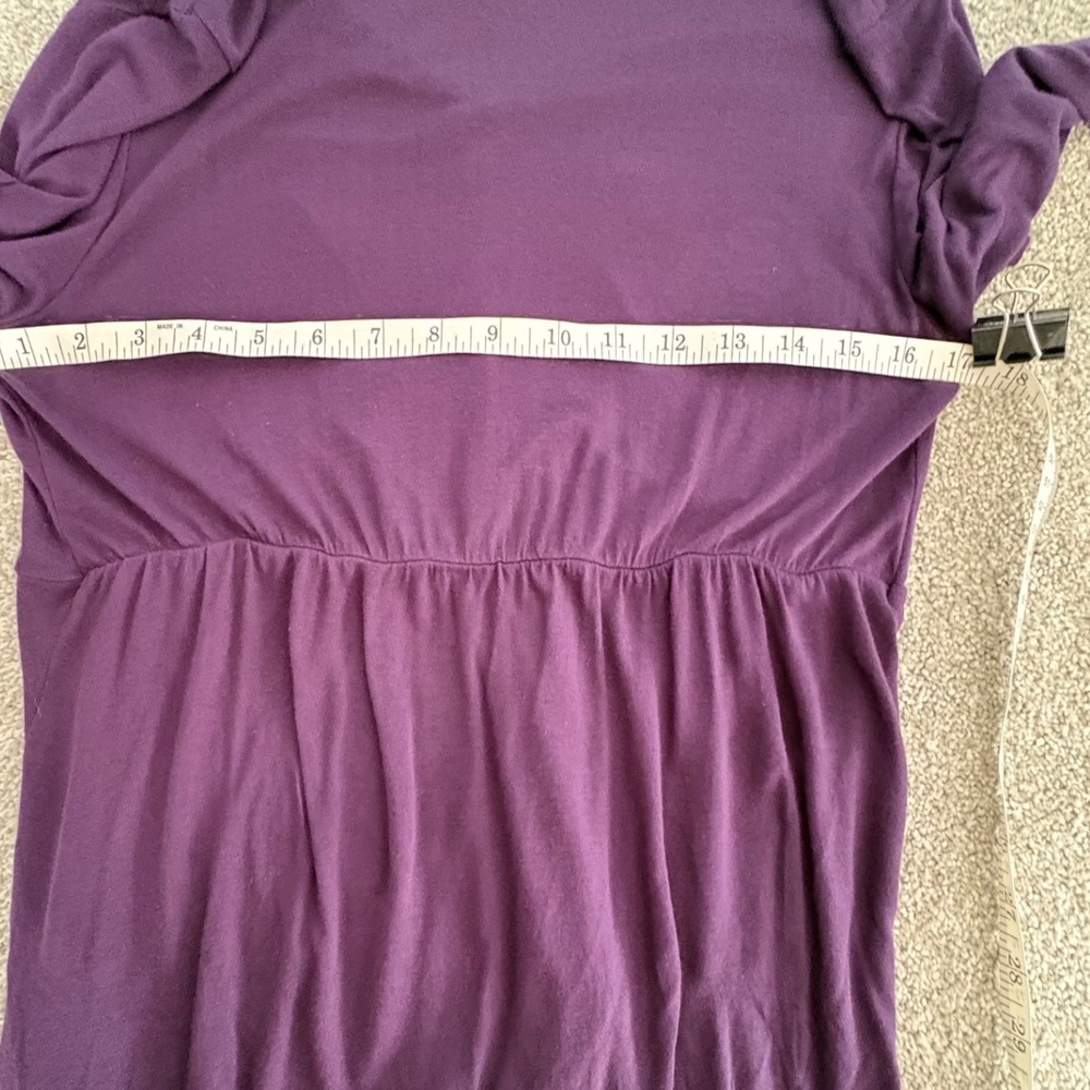 Motherhood Maternity Purple Ruched V-Neck Long Sleeve Rayon Top Small 93321-17 - Picture 10 of 16